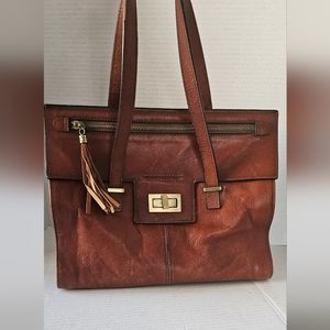 Banuce‎ Italian Vegetable Tanned Leather Satchel bag vintage